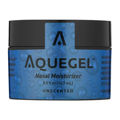 Back label of Aquegel imported nasal moisturizer
