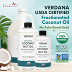 Verdana coconut MCT oil ingredient label close up
