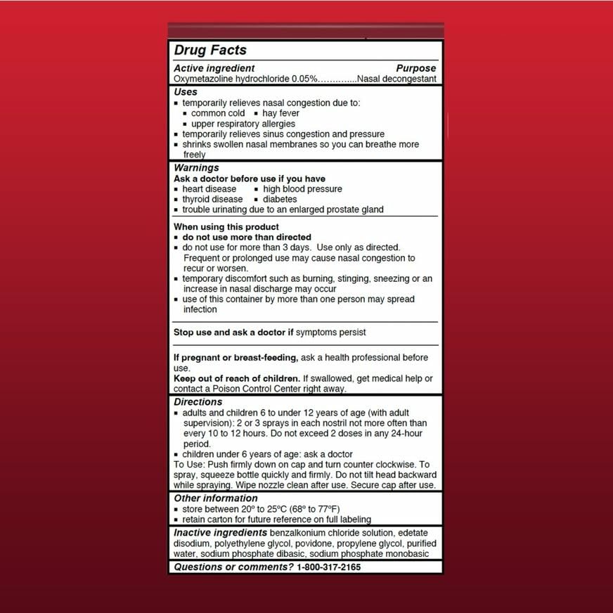 Afrin 12 Hour Nasal Spray 3 pack retail packaging