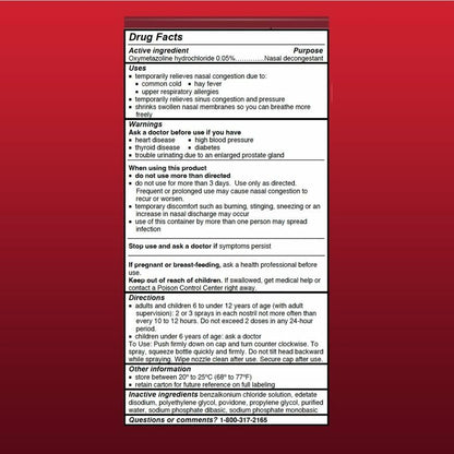 Afrin 12 Hour Nasal Spray 3 pack retail packaging