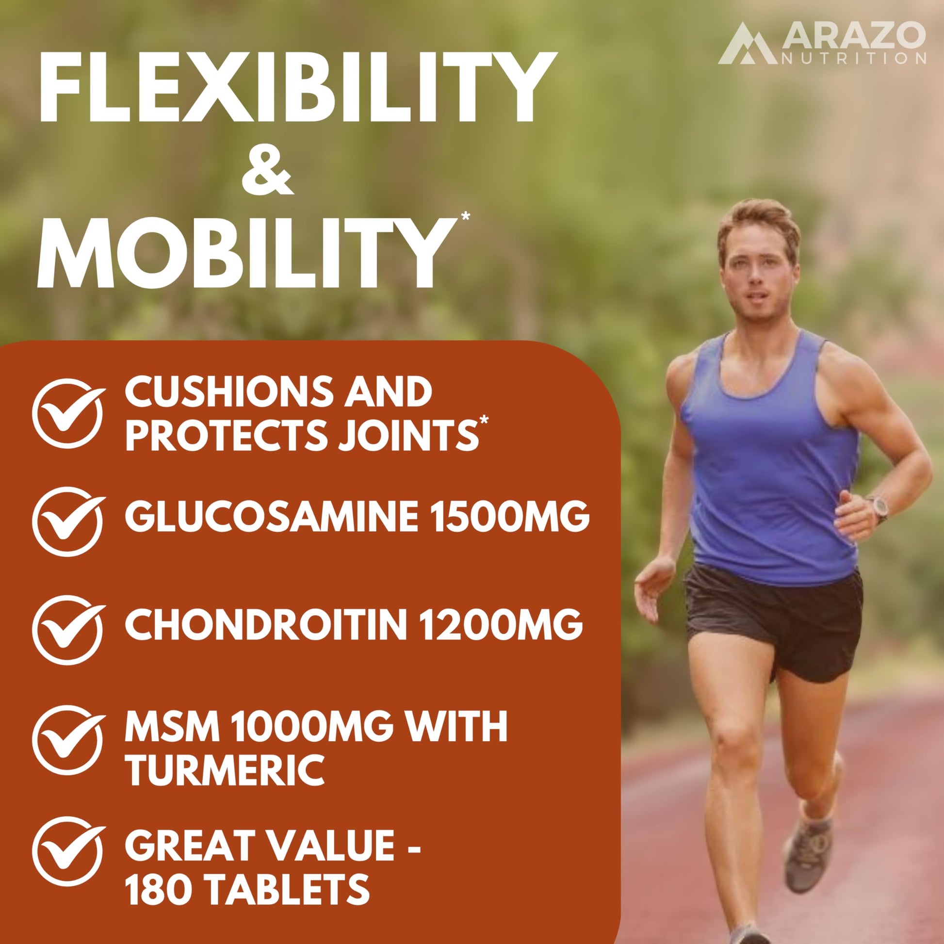 Arazo Nutrition imported USA joint relief supplement bottle showing manufacturing details