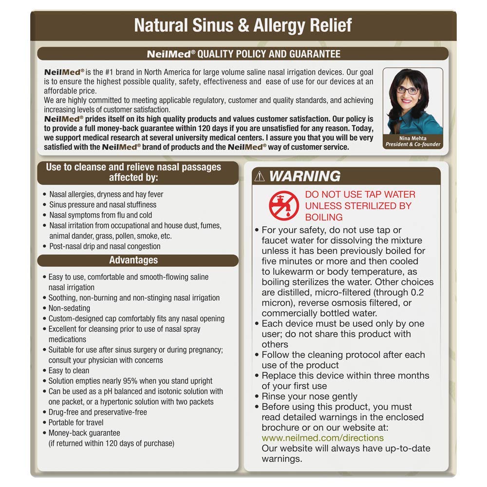 NeilMed custom squeeze bottle for nasal irrigation
