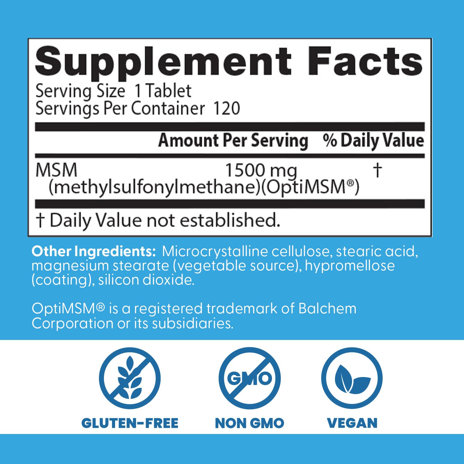 Premium USA imported MSM supplement by Doctor's Best for hair growth