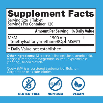 Premium USA imported MSM supplement by Doctor's Best for hair growth