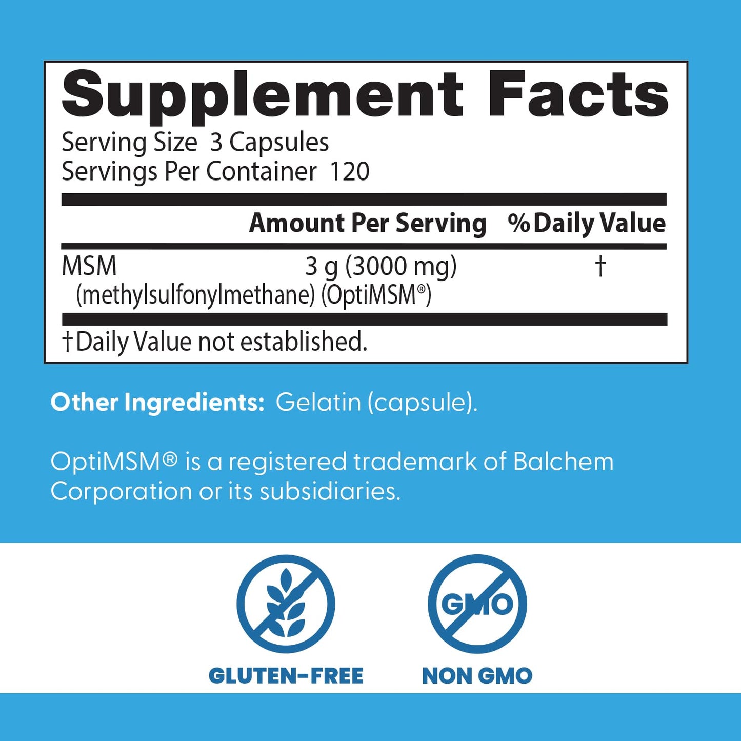 Side view of Doctor's Best dietary supplement bottle showing ingredient breakdown and usage instructions