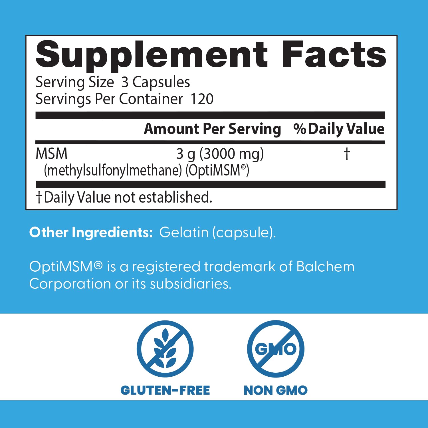 Side view of Doctor's Best dietary supplement bottle showing ingredient breakdown and usage instructions