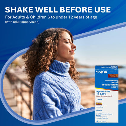 Major nasal decongestant spray pump nozzle detail