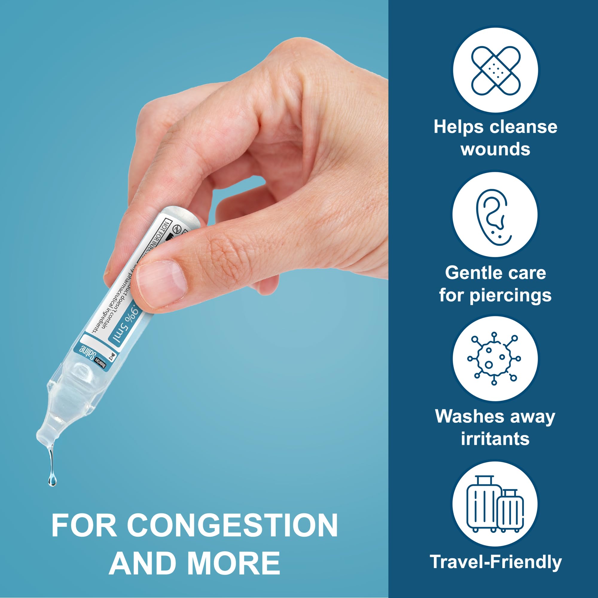 Shusher Care sodium chloride 0.9 percent ampoules for baby nasal cleansing
