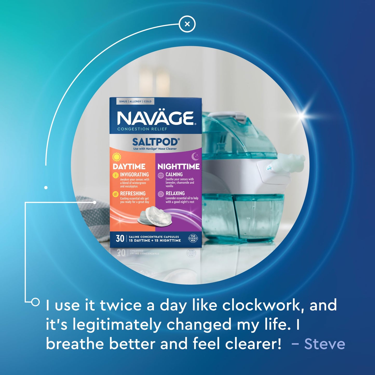 Authentic Navage imported USA nasal care product box