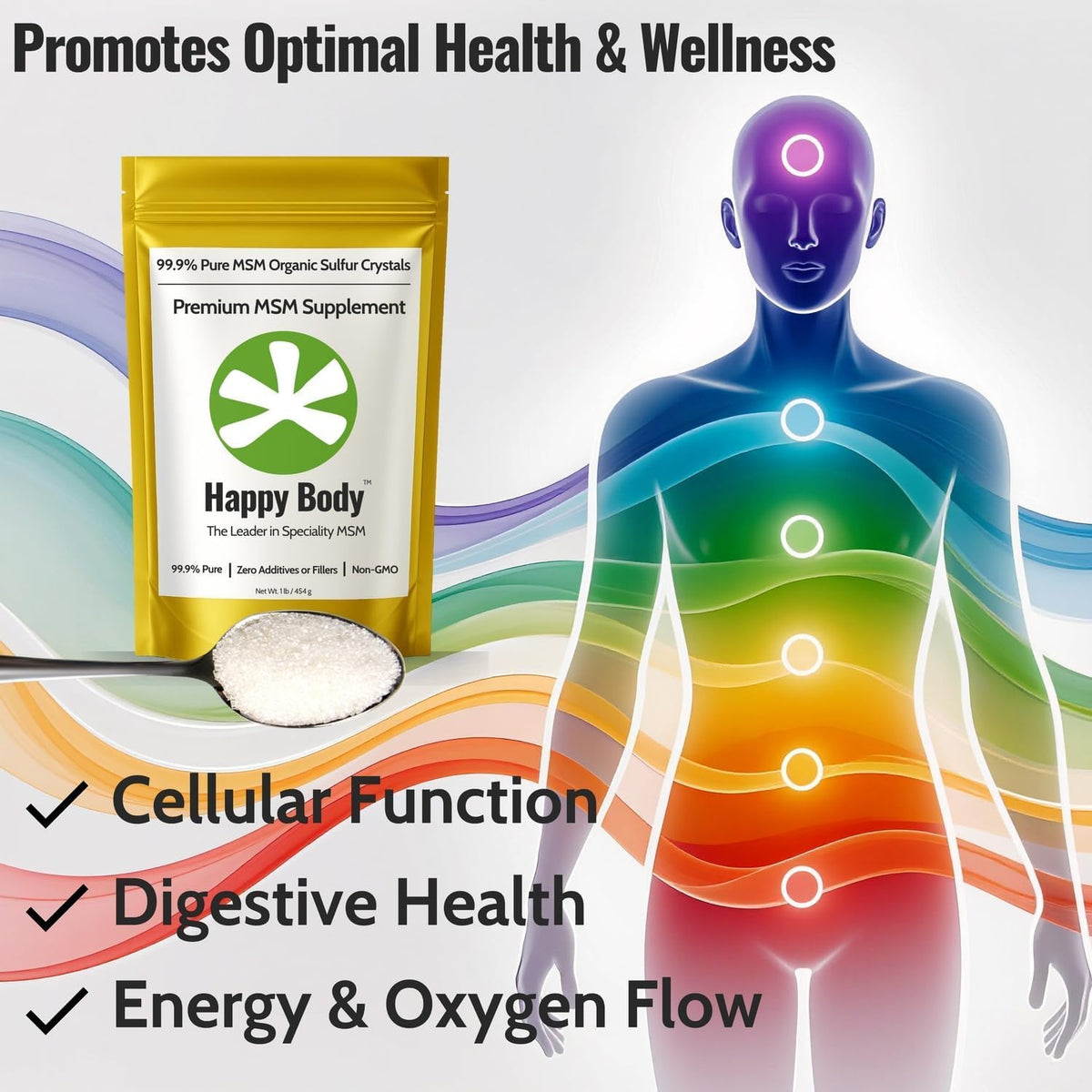 Happy Body organic sulfur crystals lifestyle shot