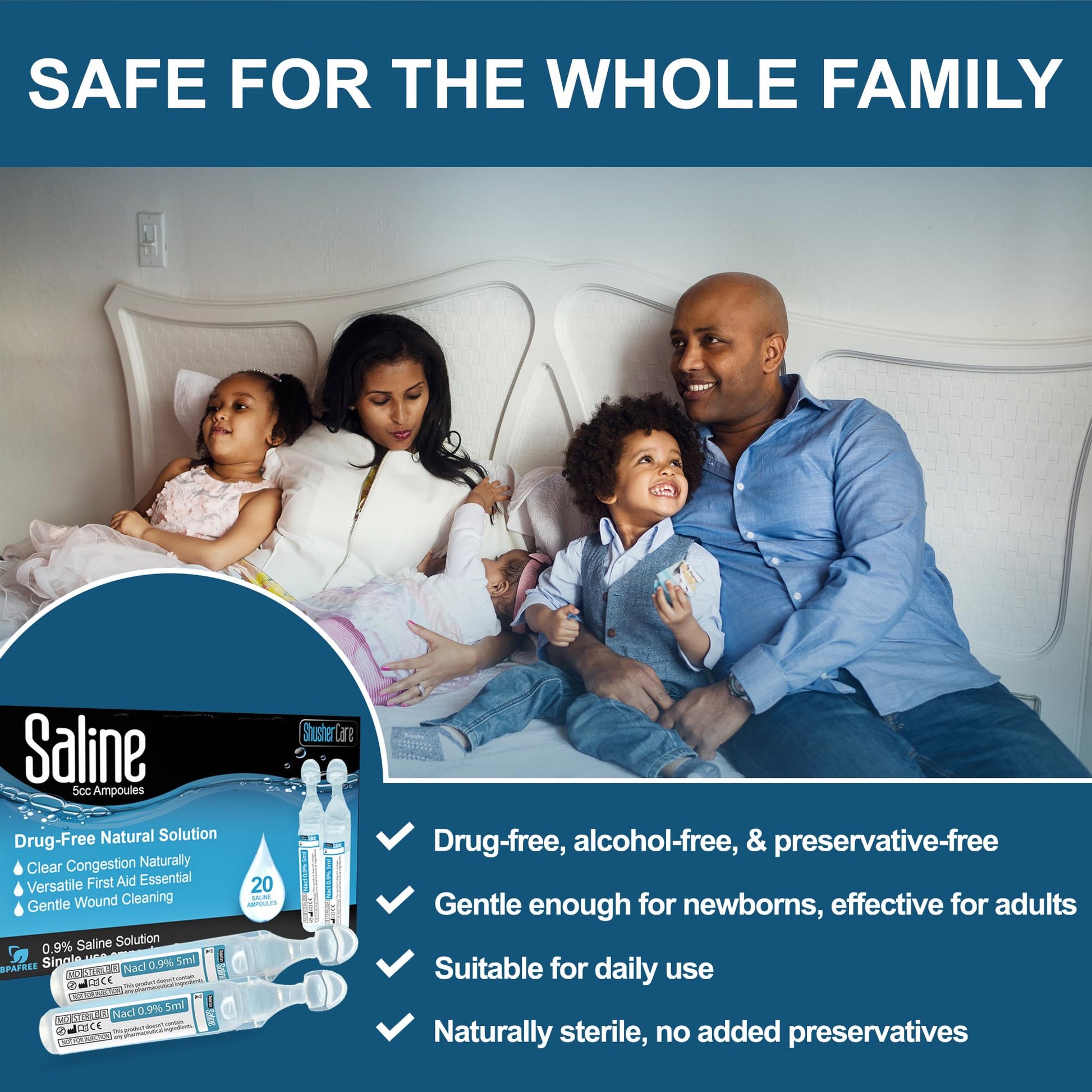 Authentic Shusher Care saline solution imported from USA