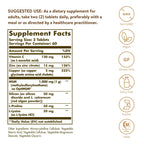 Solgar Skin Nails And Hair Advanced MSM Formula supplement facts label