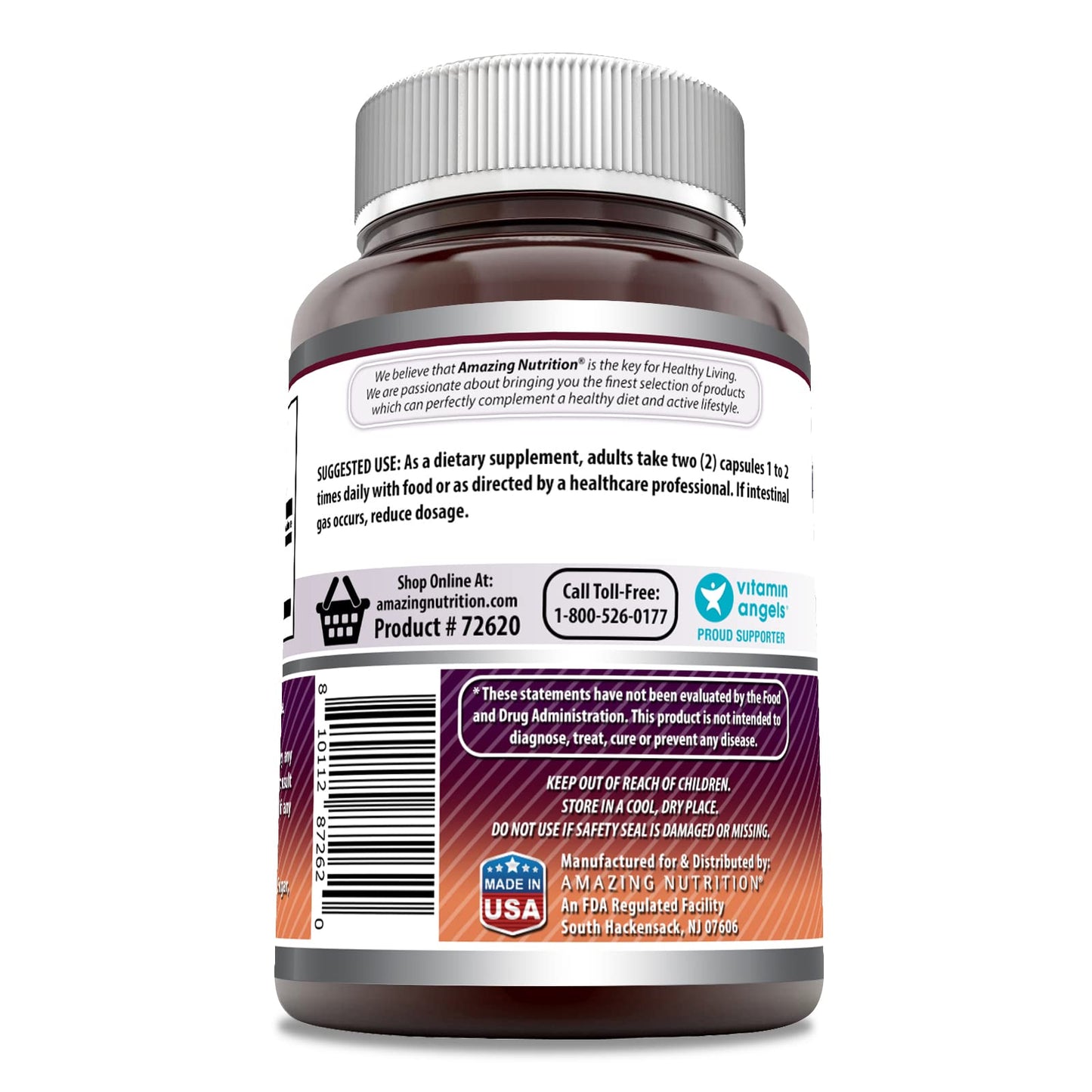Amazing Nutrition MSM capsules close up showing dietary supplement quality