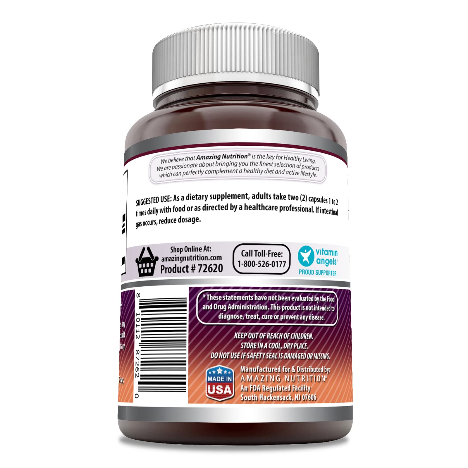 Amazing Nutrition MSM capsules close up showing dietary supplement quality