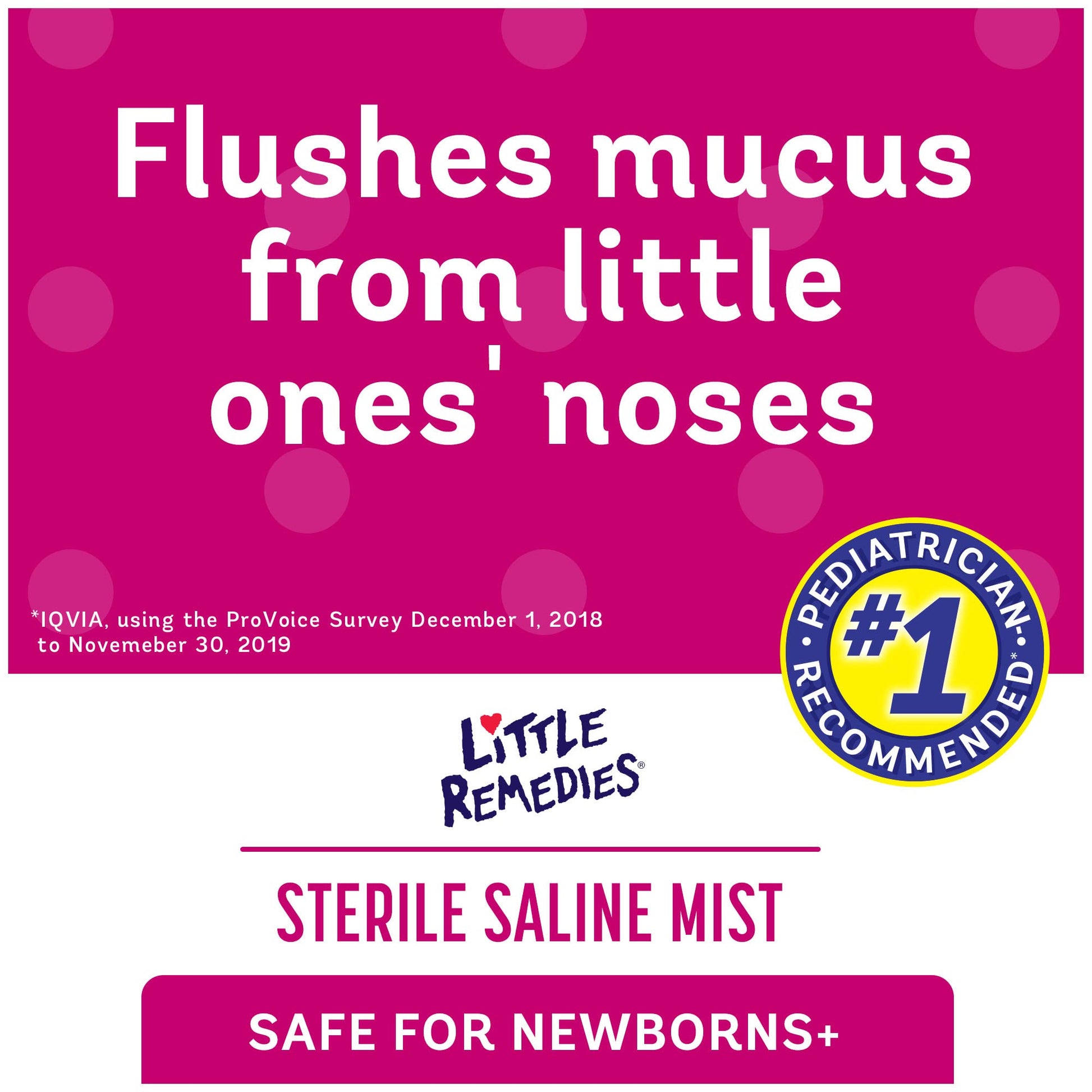 Three pack of Little Remedies sterile saline nasal spray for babies