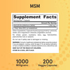 Jarrow Formulas methylsulfonylmethane bottle with ingredients listed