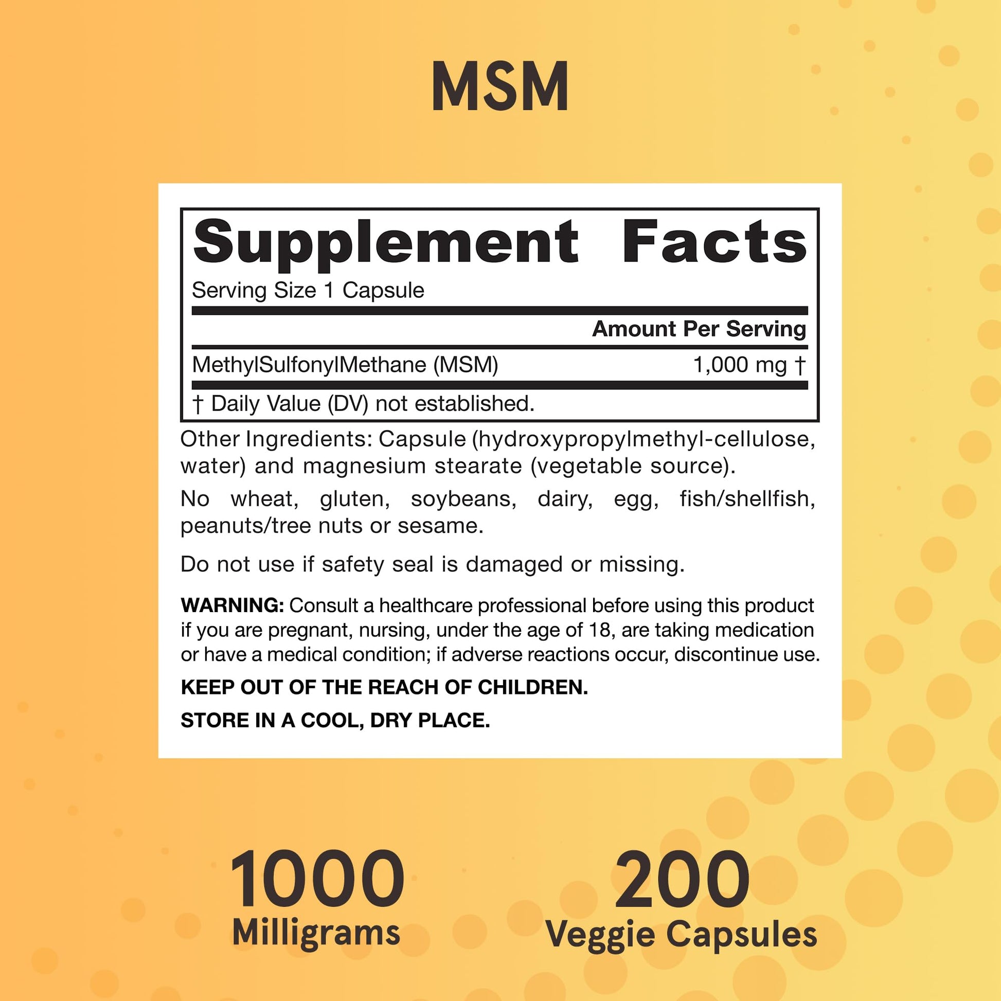 Vegan MSM capsule close up highlighting the clear vegetarian casing and white powder formula