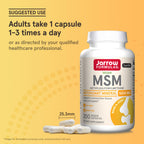Pack of Jarrow MSM 200 vegetable capsules container