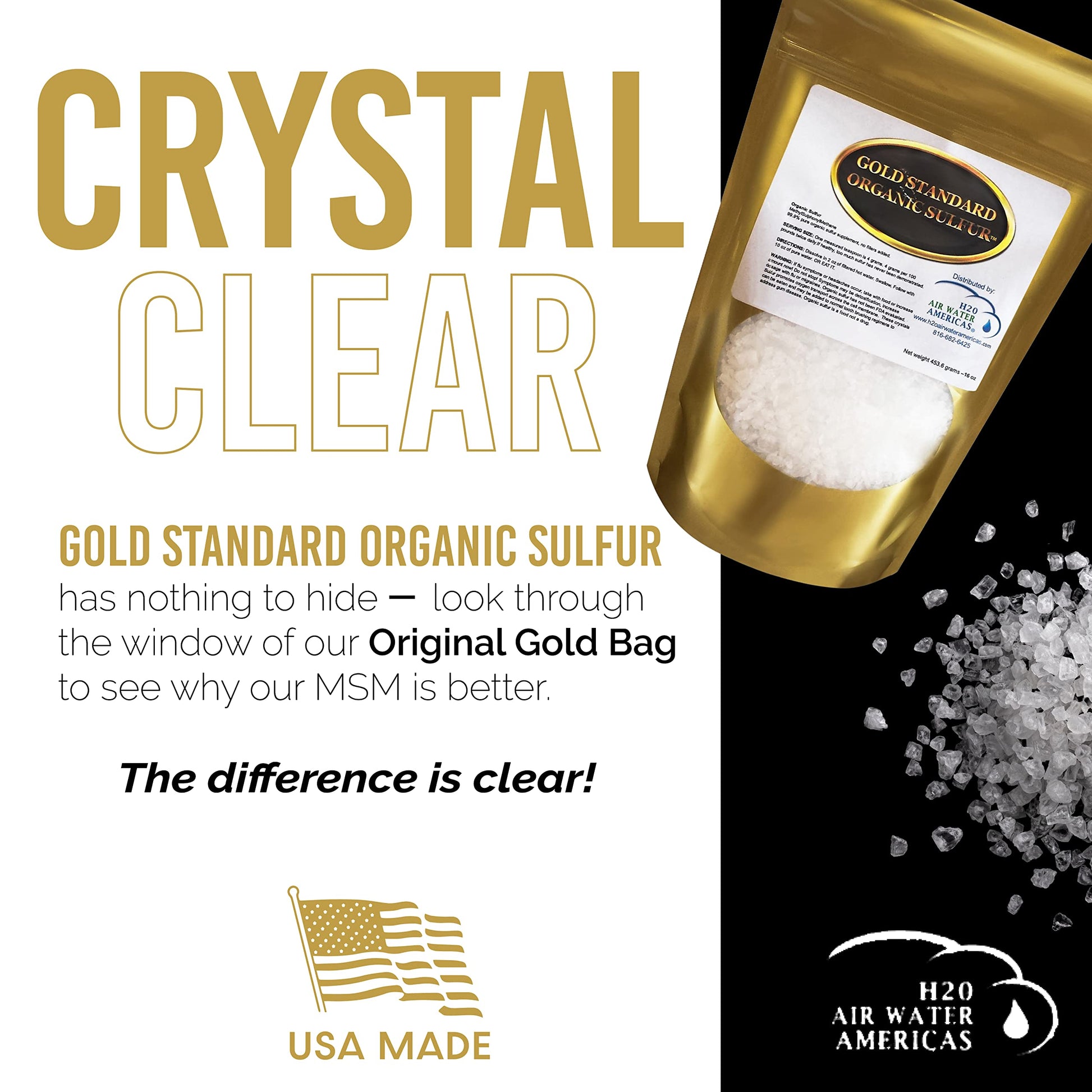 A precise scoop of authentic high purity MSM supplement highlighting the large granular flake formulation.
