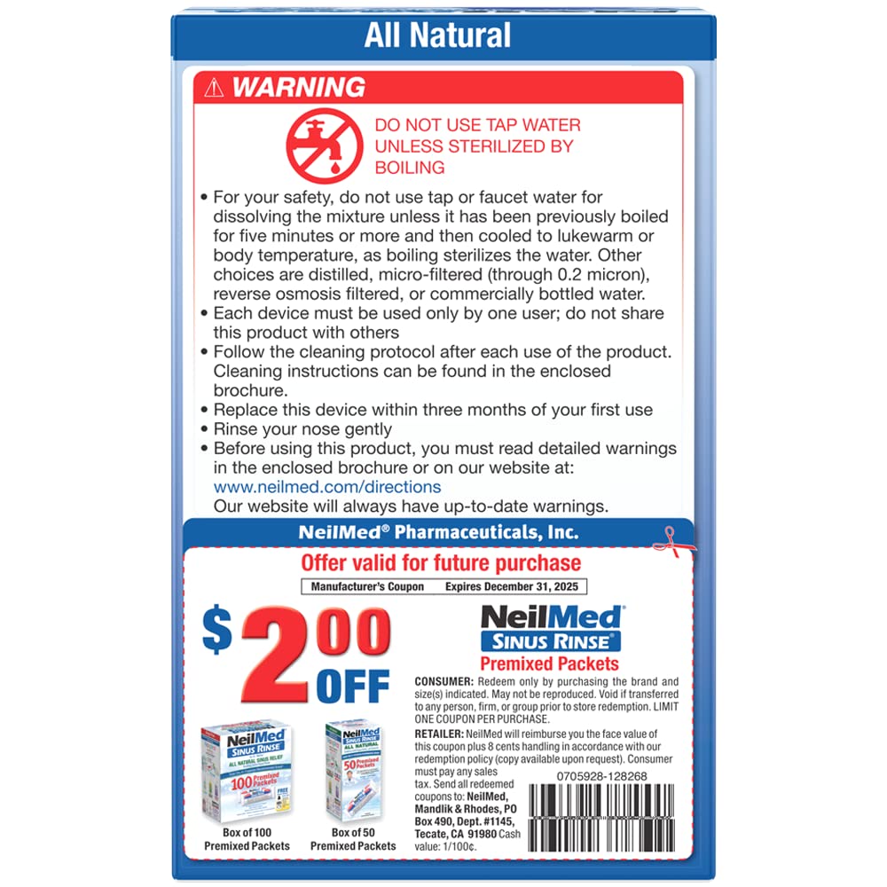 NeilMed Neti Pot kit contents laid out