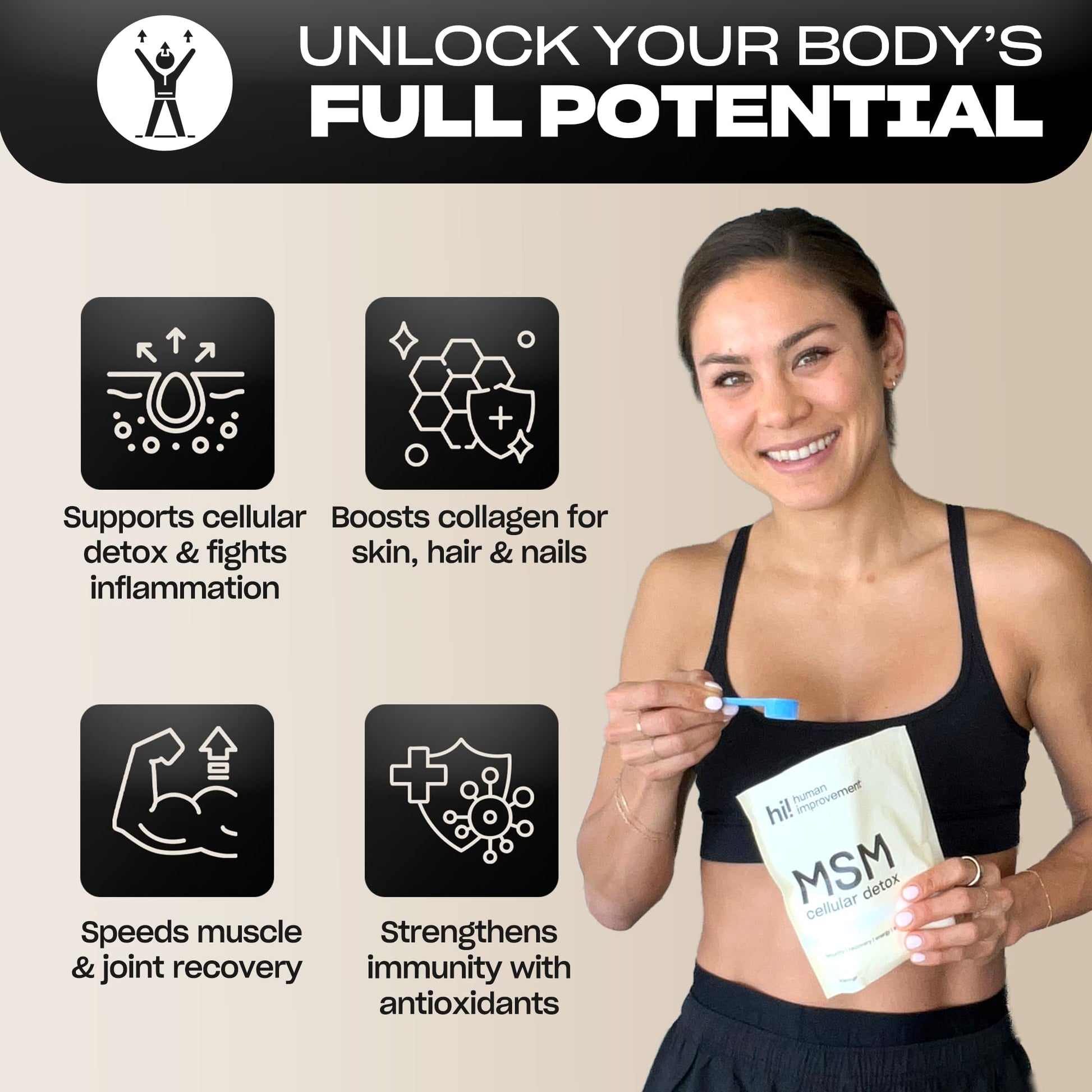 Human Improvement organic sulfur supplement clean ingredients list nutrition facts