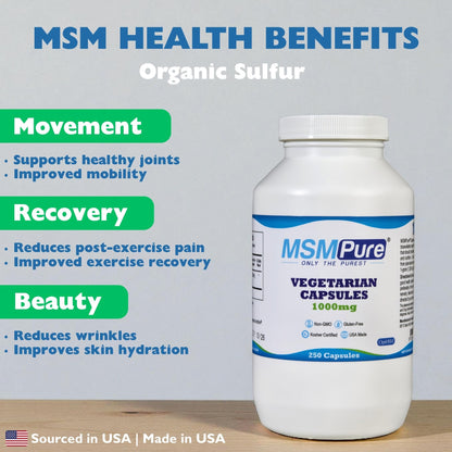 Kala Health organic sulfur supplement for joint flexibility and cartilage support nutritional label
