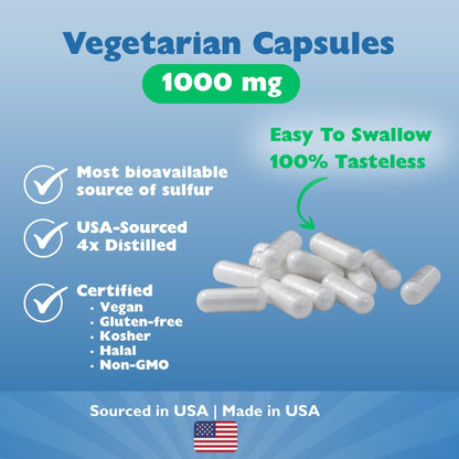 USA imported pure distilled OptiMSM capsules for hair nail and skin health care