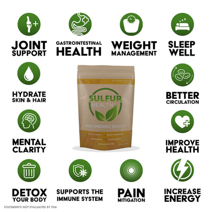 Organic sulfur crystals dietary supplement for skin and hair health