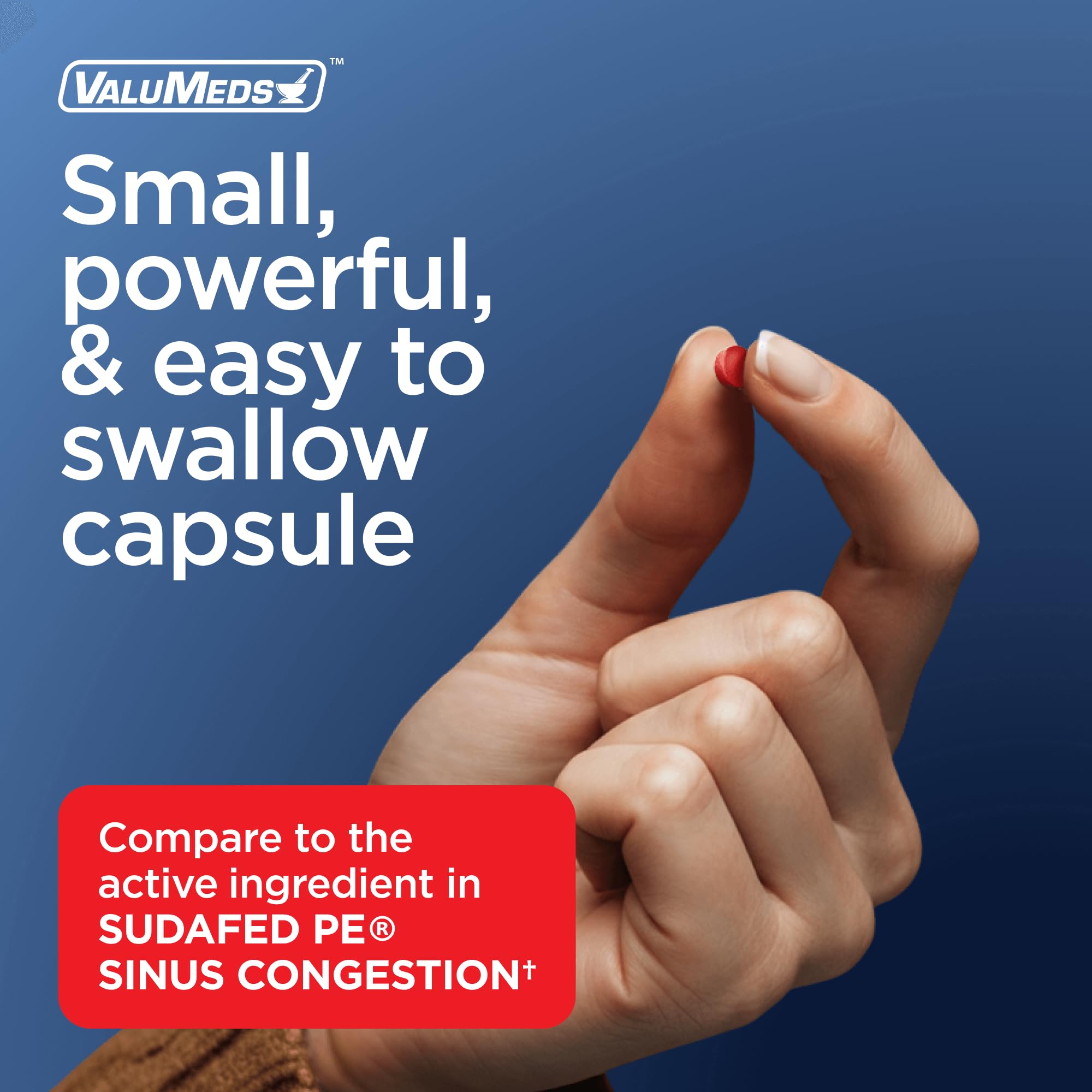 Close up of ValuMeds decongestant tablet bottle cap