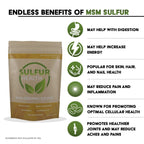 Lab tested organic sulfur supplement container back side