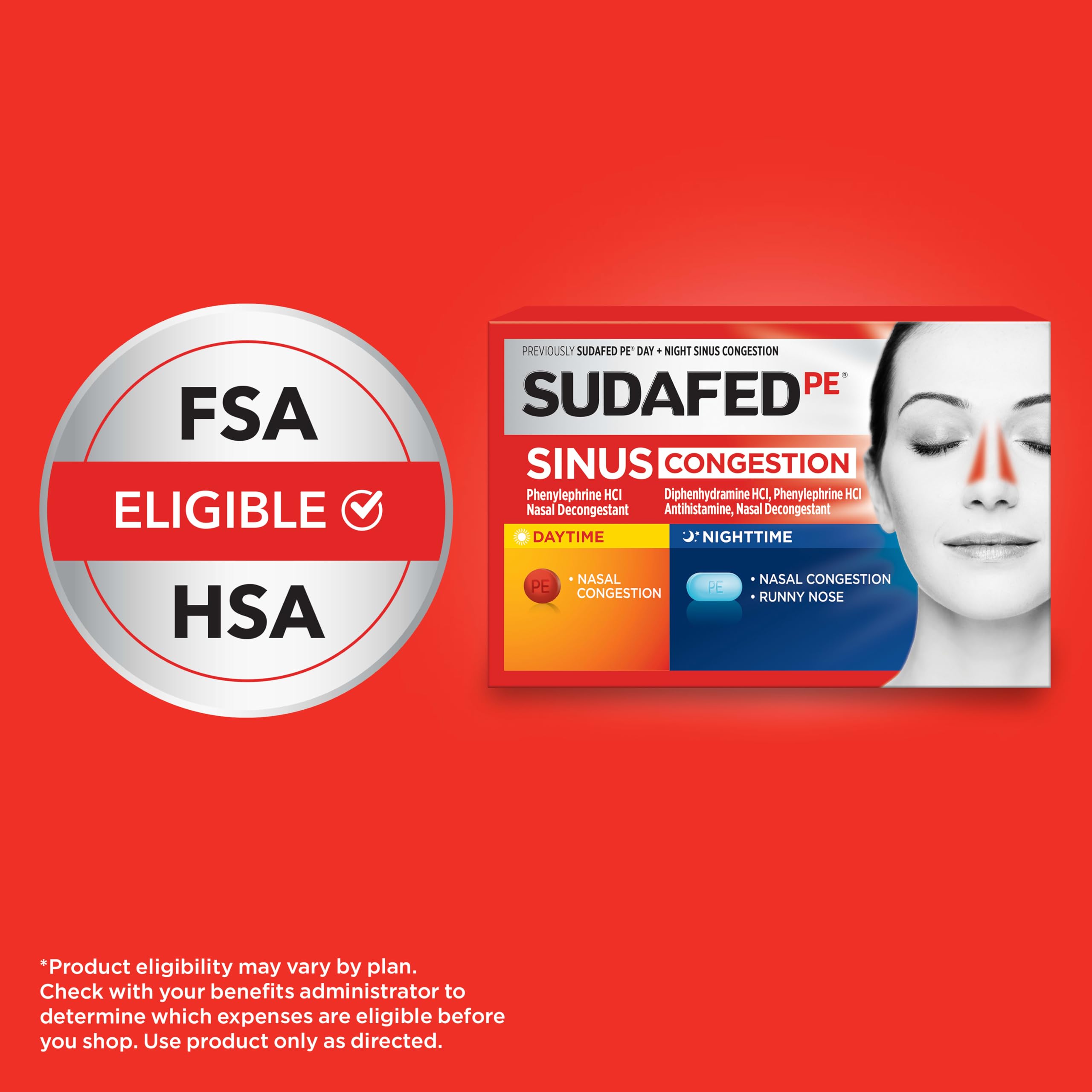 Sudafed PE dual formula blister pack contents
