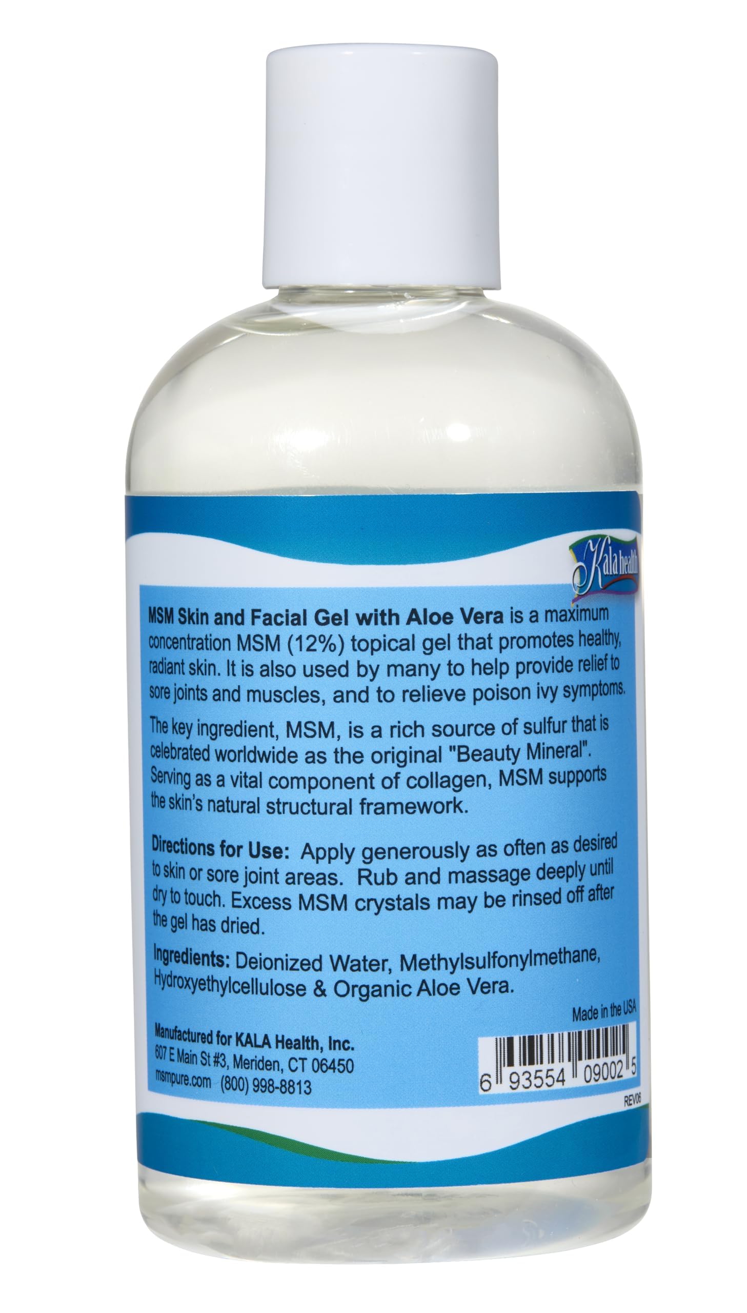 Kala Health maximum strength MSM gel with organic aloe vera lightweight formula