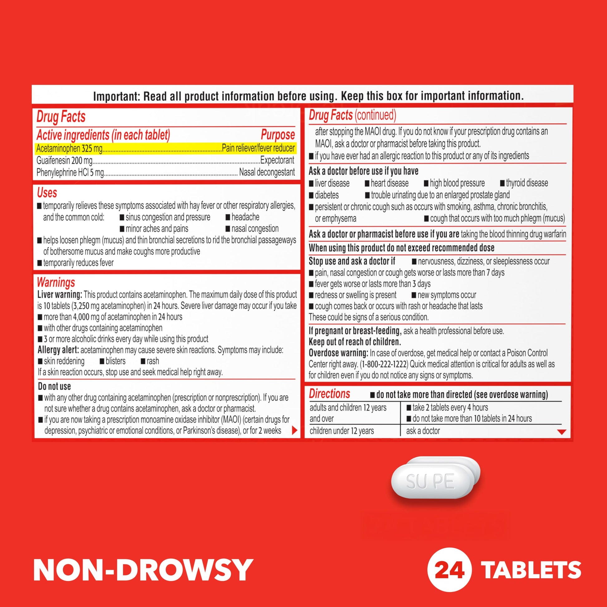 Sudafed PE box held in hand for scale