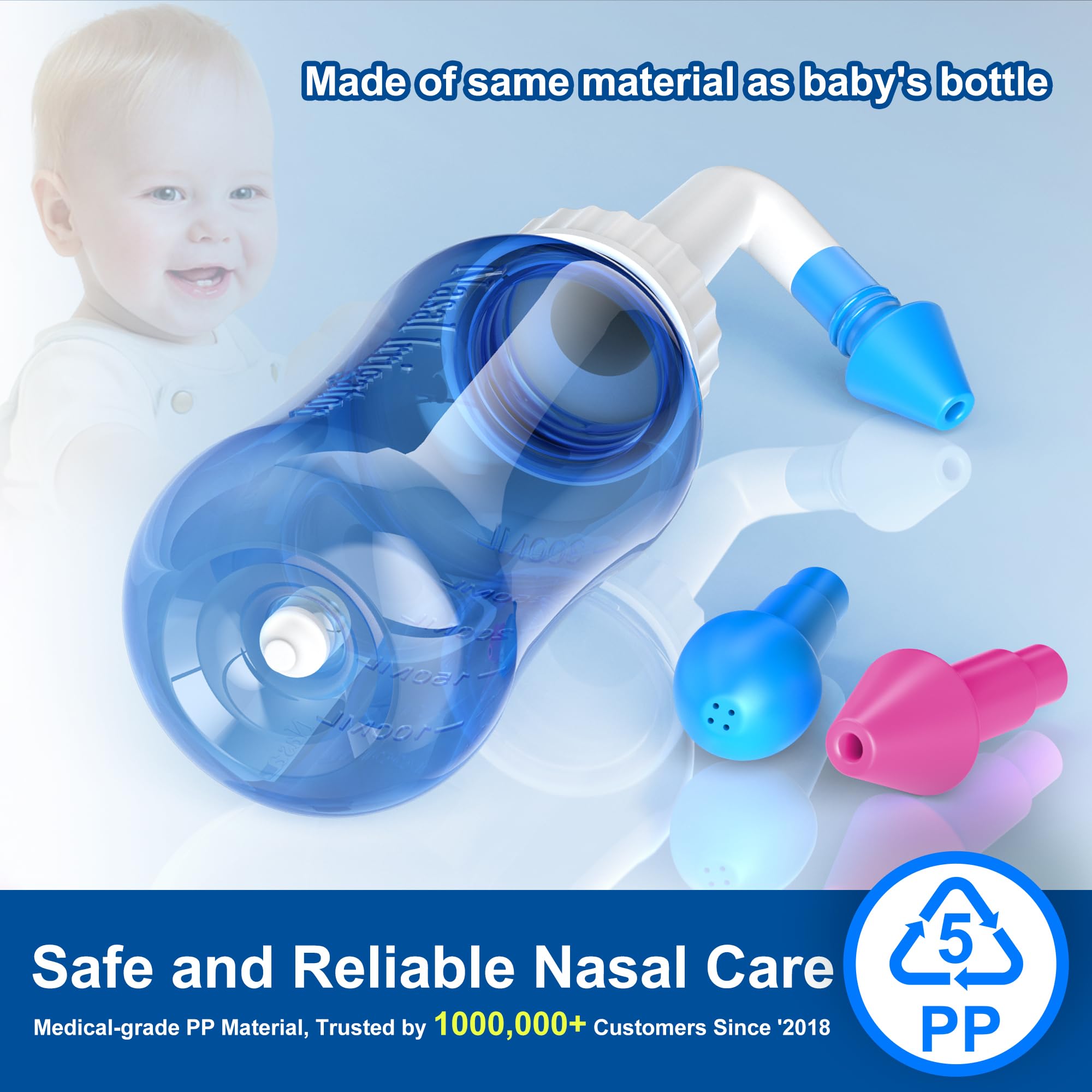 Maoever Nasal Irrigation System showing bottle and cap assembly