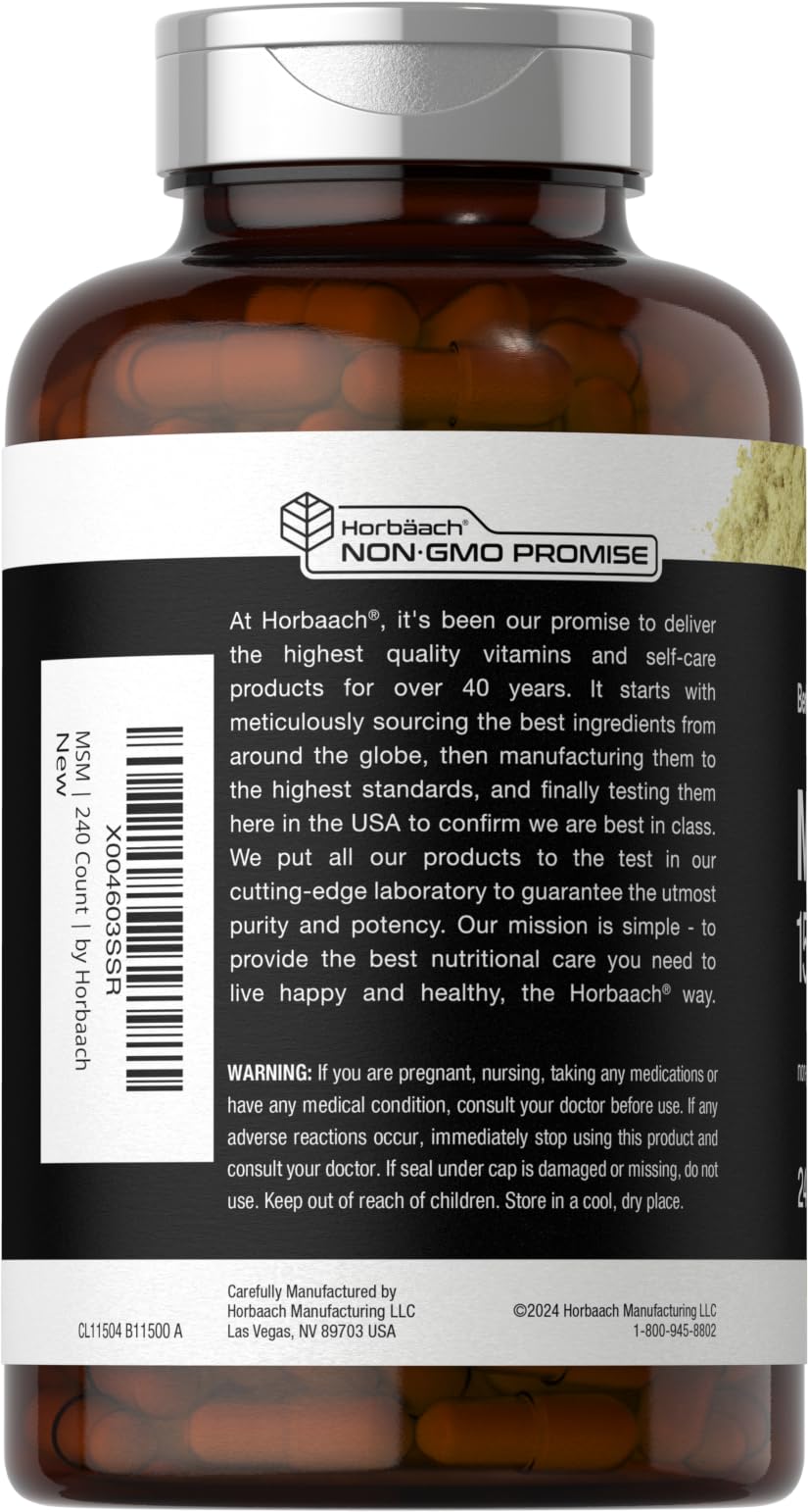 Horbaach Berkshire Labs MSM bottle back view