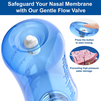 Maoever Neti Pot bottle showing the specialized nasal irrigation tip