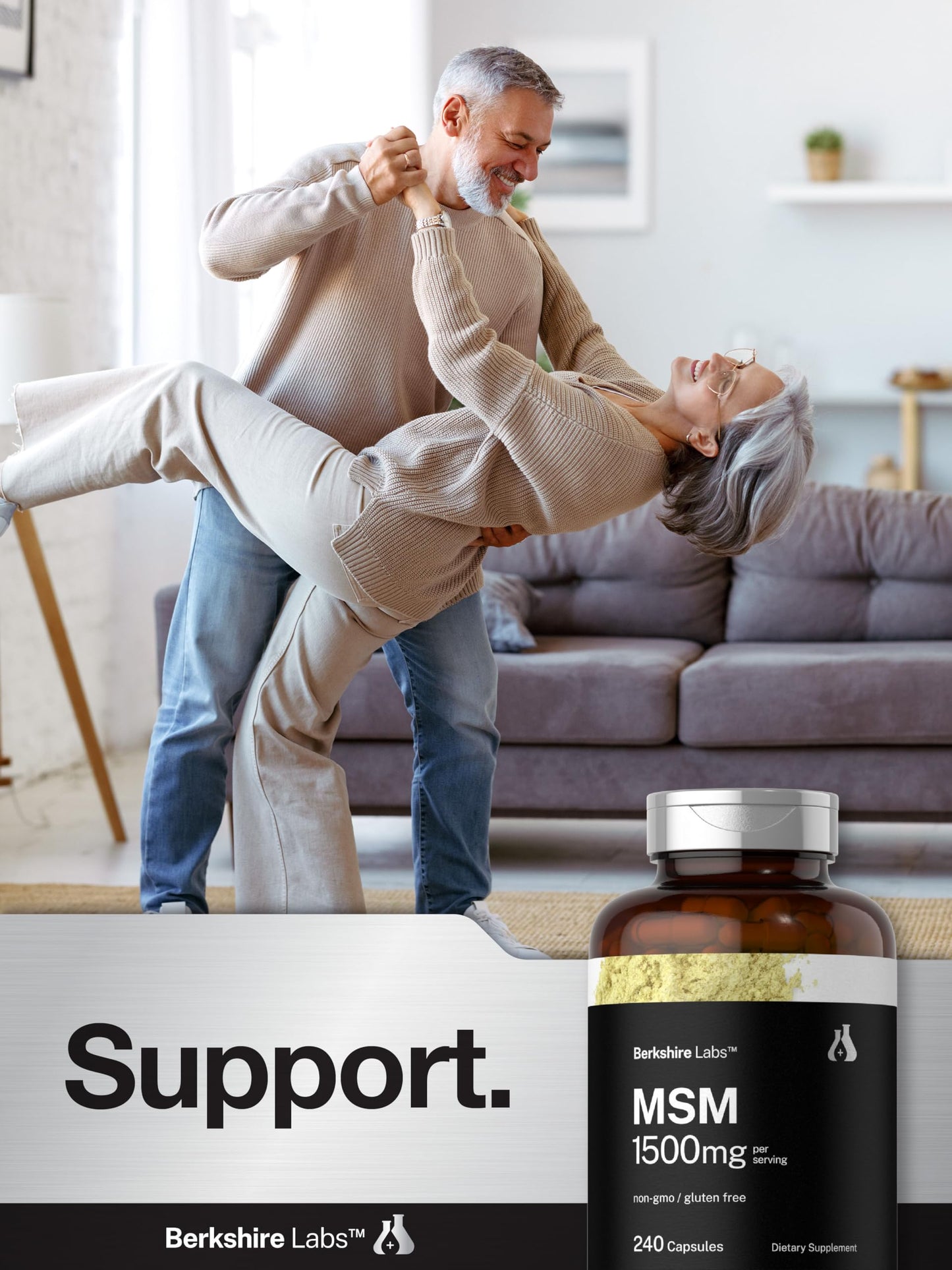Horbaach 1500mg methylsulfonylmethane premium packaging showing tamper evident safety seal