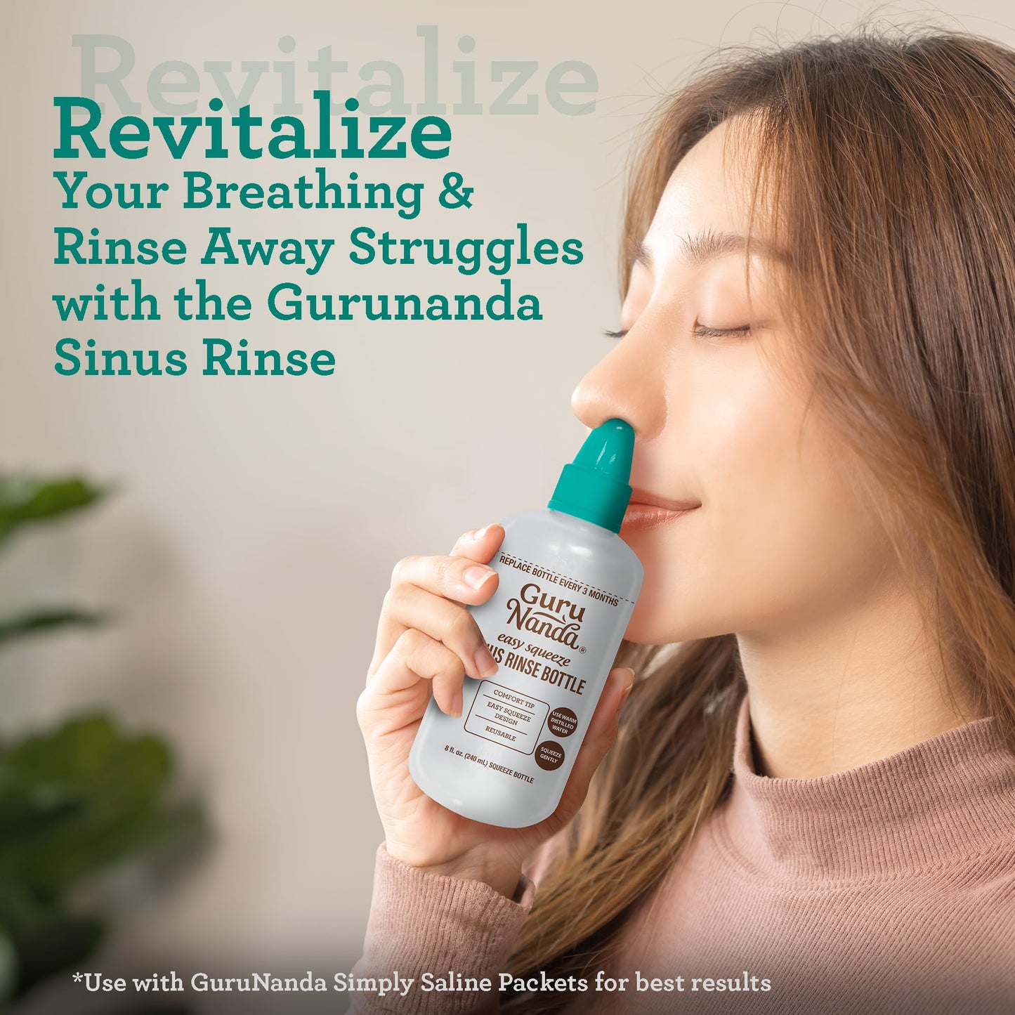 Gurunanda sinus rinse bottle squeeze mechanism demonstration