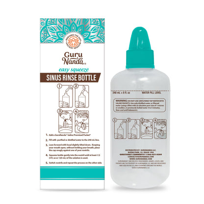 Packaging of Gurunanda sinus rinse bottle