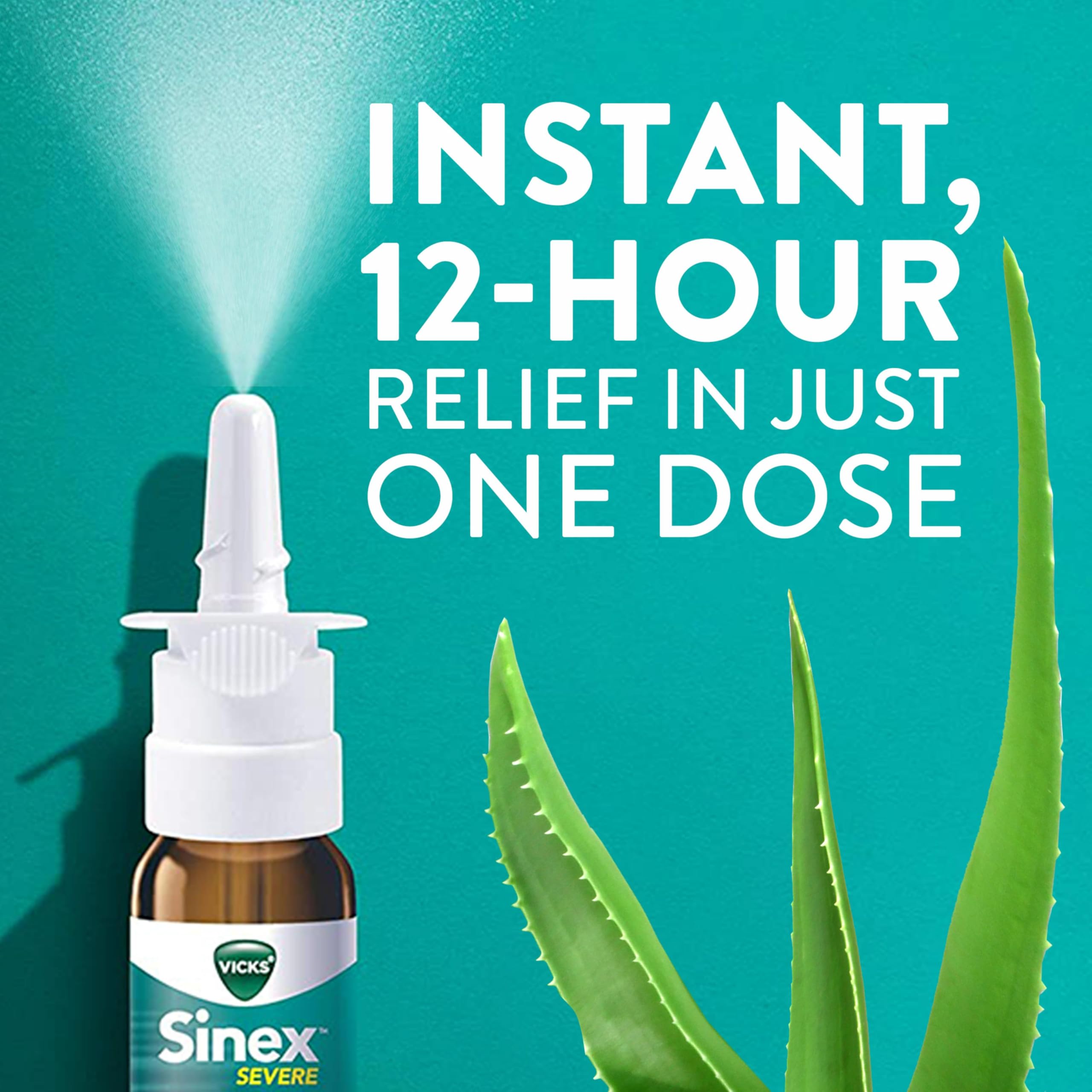Vicks Sinex Severe nasal decongestant bottle close up