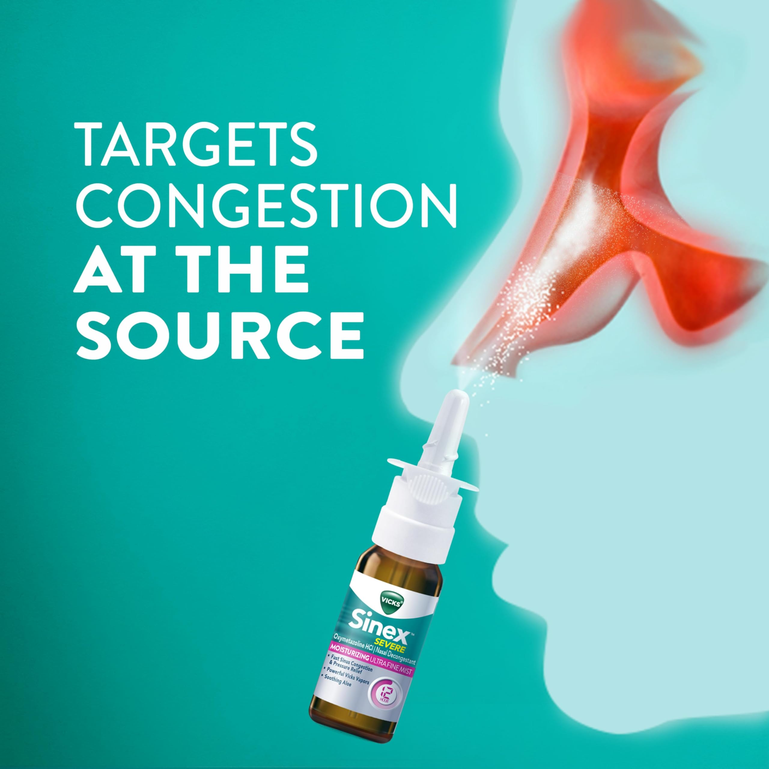 Vicks Sinex Severe moisturizing ultra fine mist packaging