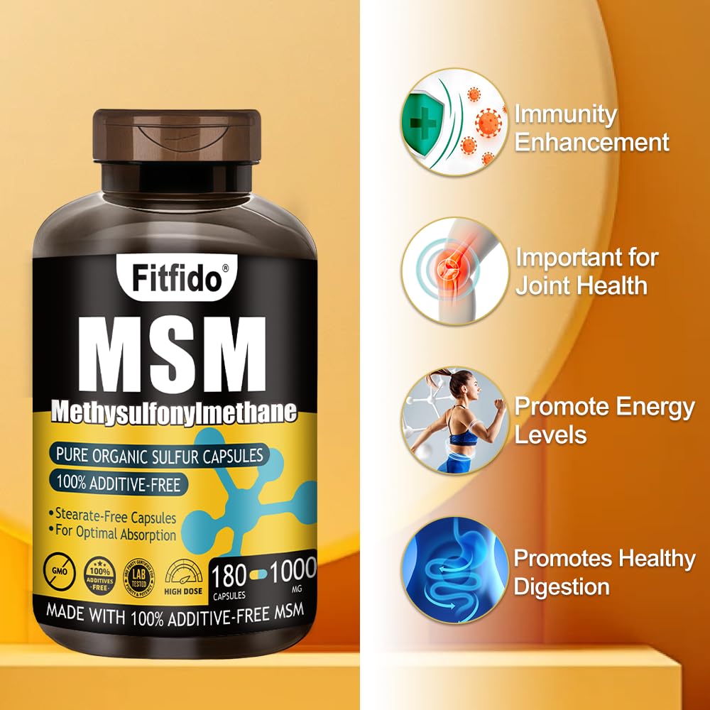 Fitfido organic sulfur supplement for joint comfort and hair skin nails health