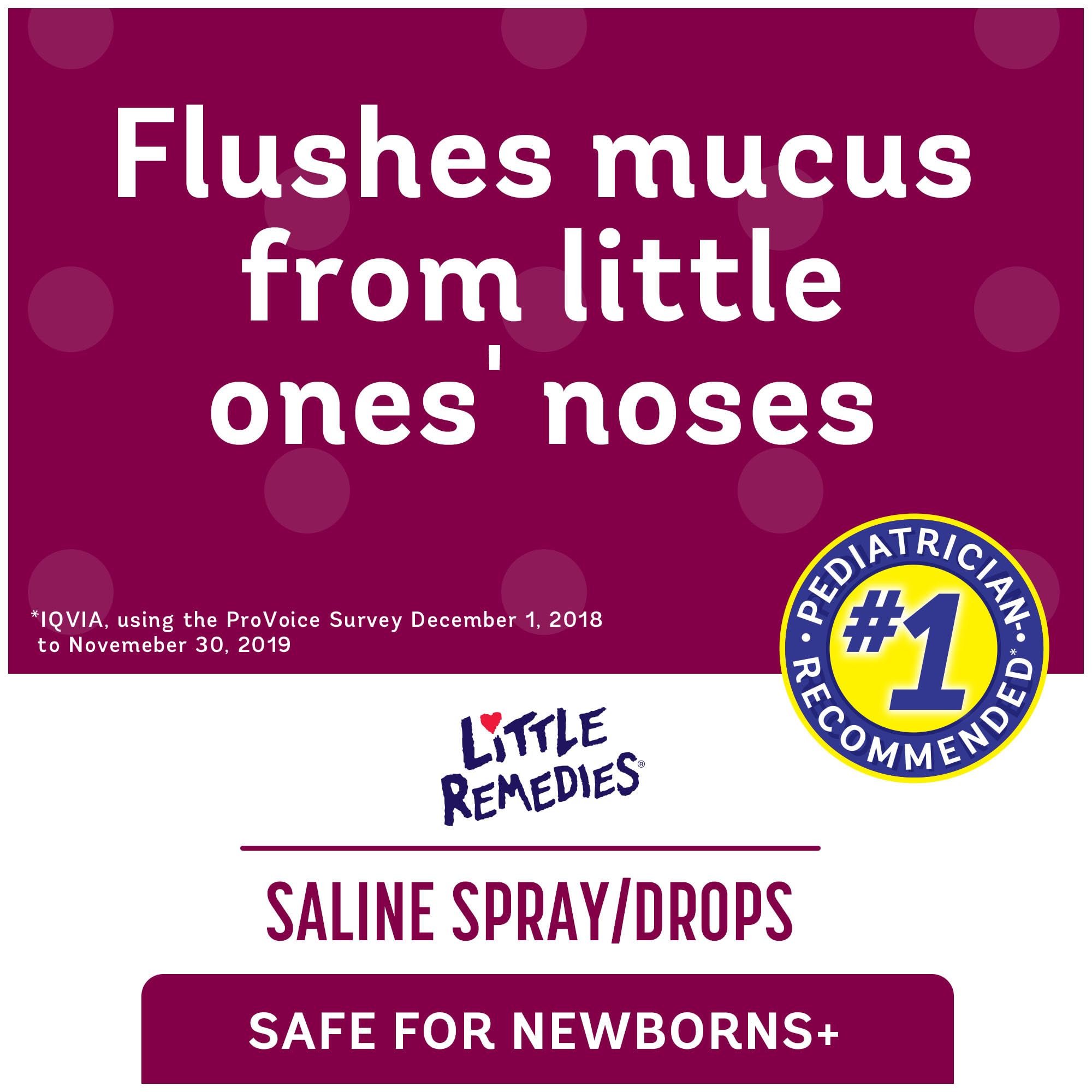Little Remedies saline spray packaging with newborn benefit text