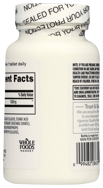 365 Everyday Value MSM 1000 mg ingredients and dietary info panel