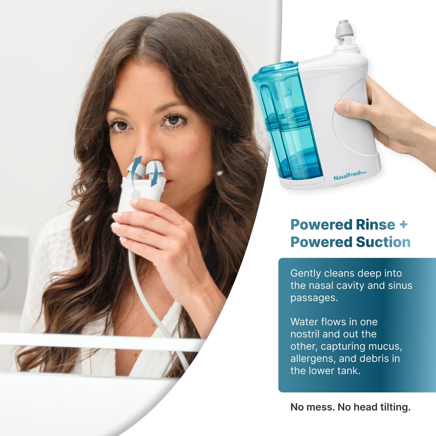 NasalFresh MD device interface with adjustable pressure buttons