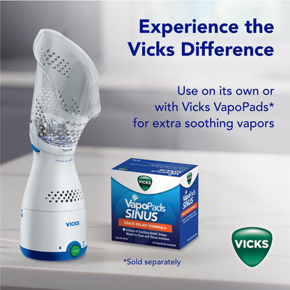Detailed view of the soft face mask attachment for Vicks steamer