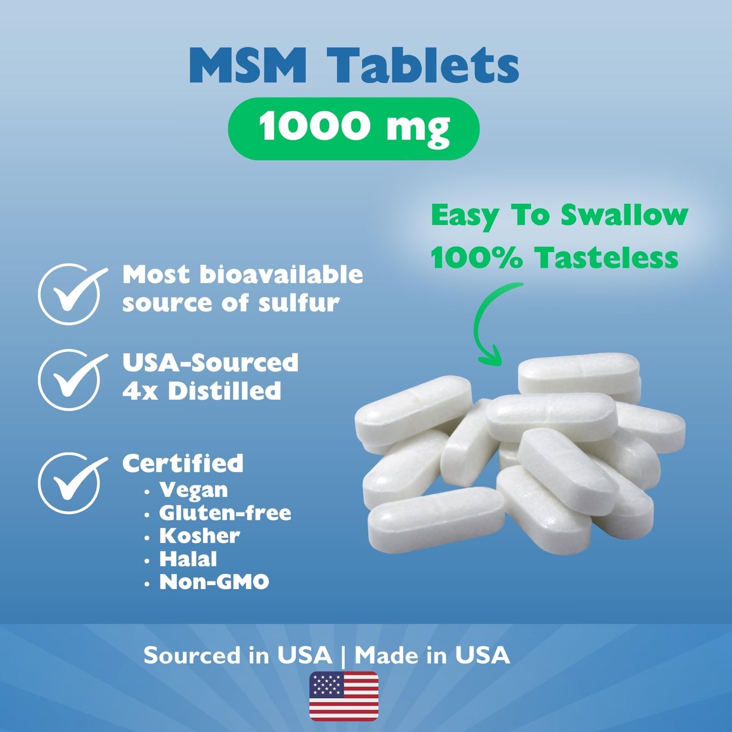 USA imported joint health supplement 120 count bottle back label details