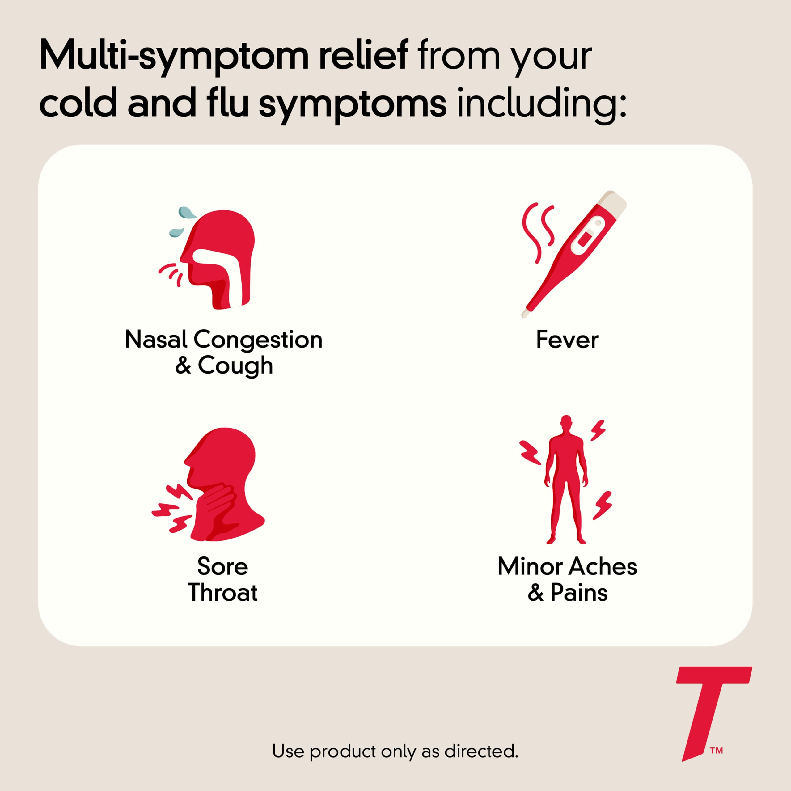 Back of Tylenol Cold and Flu Severe box showing active ingredients list