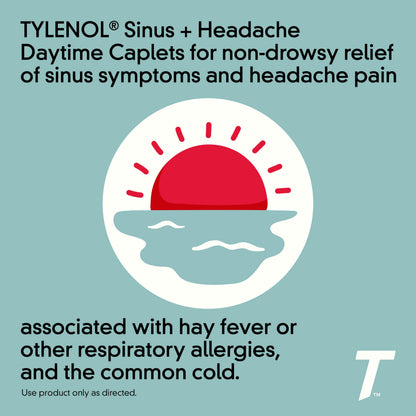 Close up of the Tylenol Sinus and Headache 24 count caplet box.