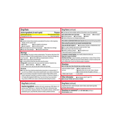 USA imported Tylenol Sinus and Headache box for international buyers.